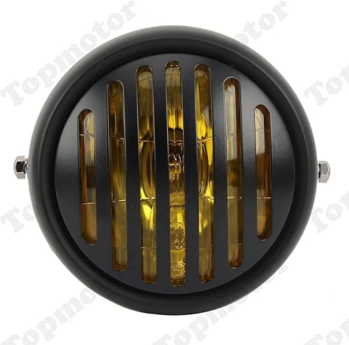 Miniatura 8 de TASWK Lámpara de cabeza de parrilla para faros delanteros de motocicleta de 6 12 pulgadas Cafe Racer Bobber Chopper (lente transparente)