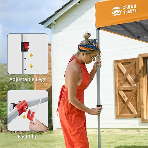 Miniatura 70 de CROWN SHADES - Toldo desplegable de 10 x 10 pies con 1 pared lateral, tienda de campaña de playa que se arma con solo presionar un botón, glorieta