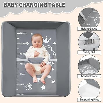 Baby Changing Table, Portable Folding Diaper Changing Station with Wheels