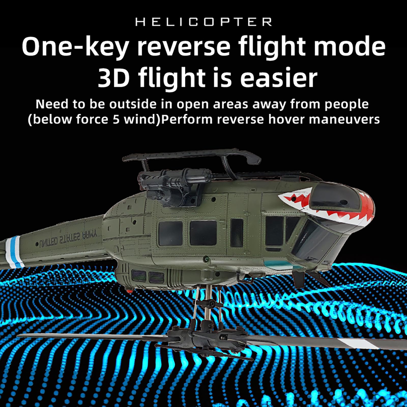 315 mm UH-1 ferngesteuerter Hubschrauber Flugzeug für Erwachsene Expert 6CH C032 Höhenhaltung Bürstenloser Motor Optische Flusspositionierung Fliegen kopfüber 3D Rolling Hobby RC Heli (RTF
