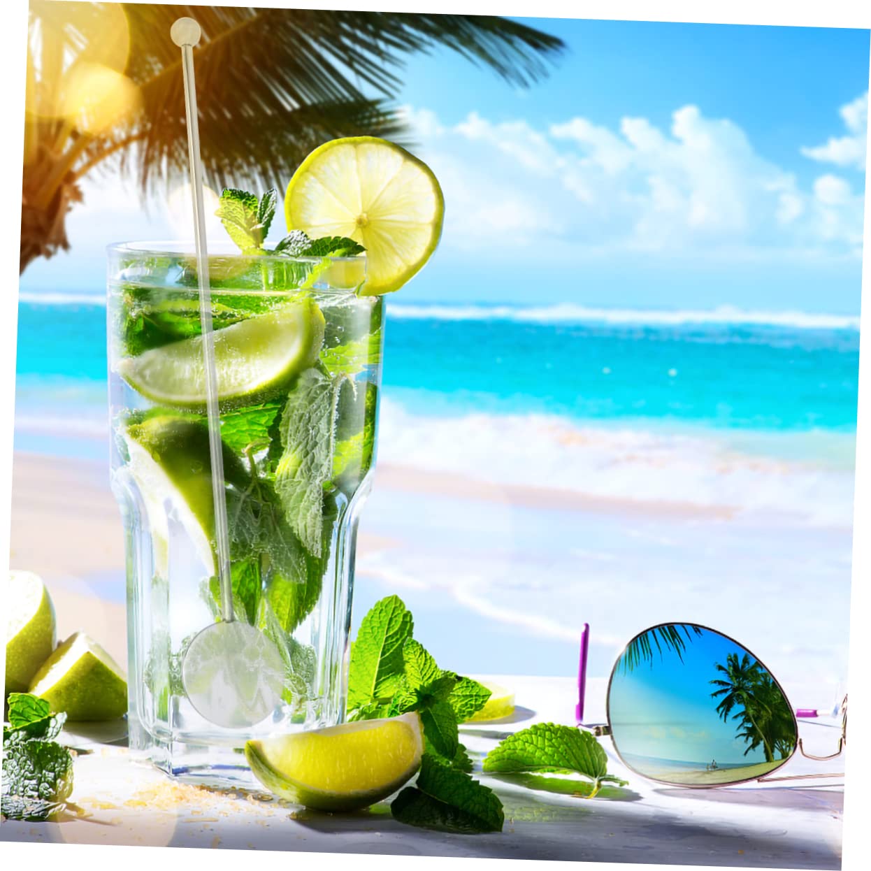 MOLUCKFU 3sets Stainless Steel Cocktail Utensils Stirrer Muddler Simple Stick 4pcs*3