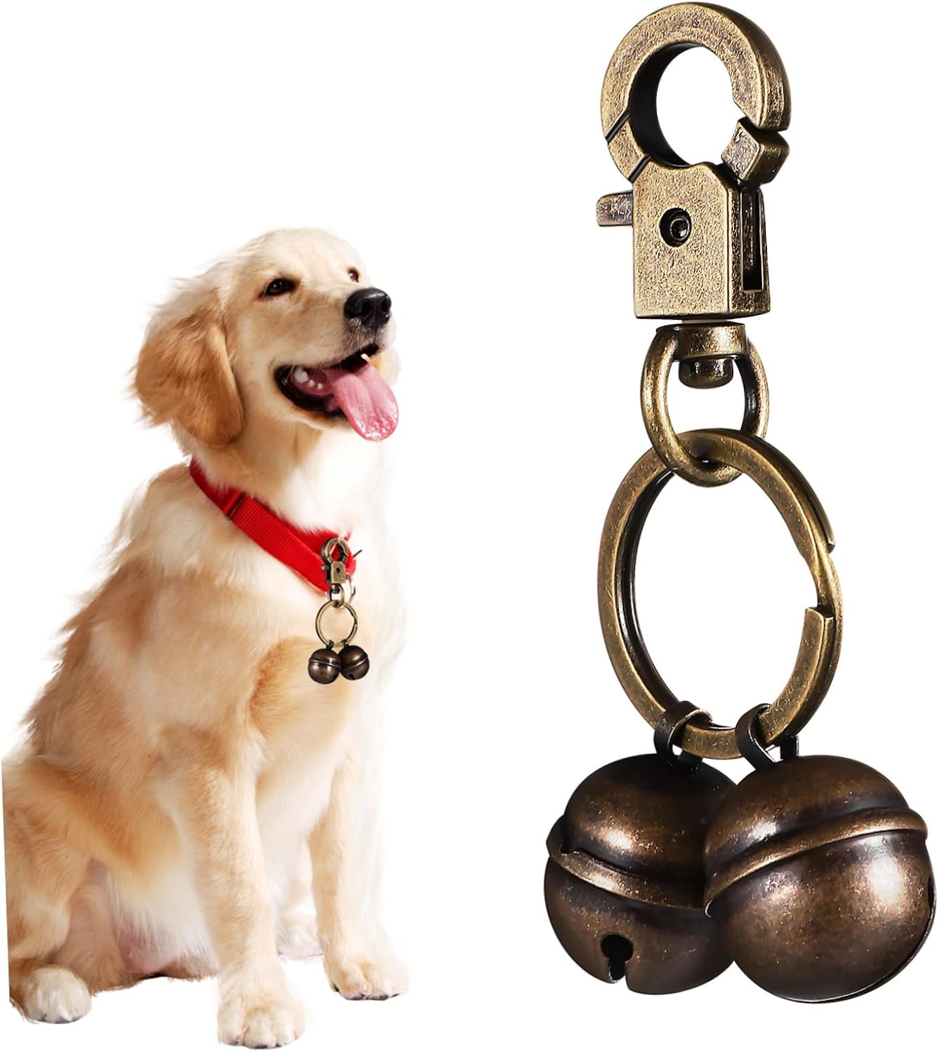 VICASKY Brass PET Collar Bell Keychain Dog Training Accessory for Hanging Decorative Use for Cats and Dogs PET Supply Pendant