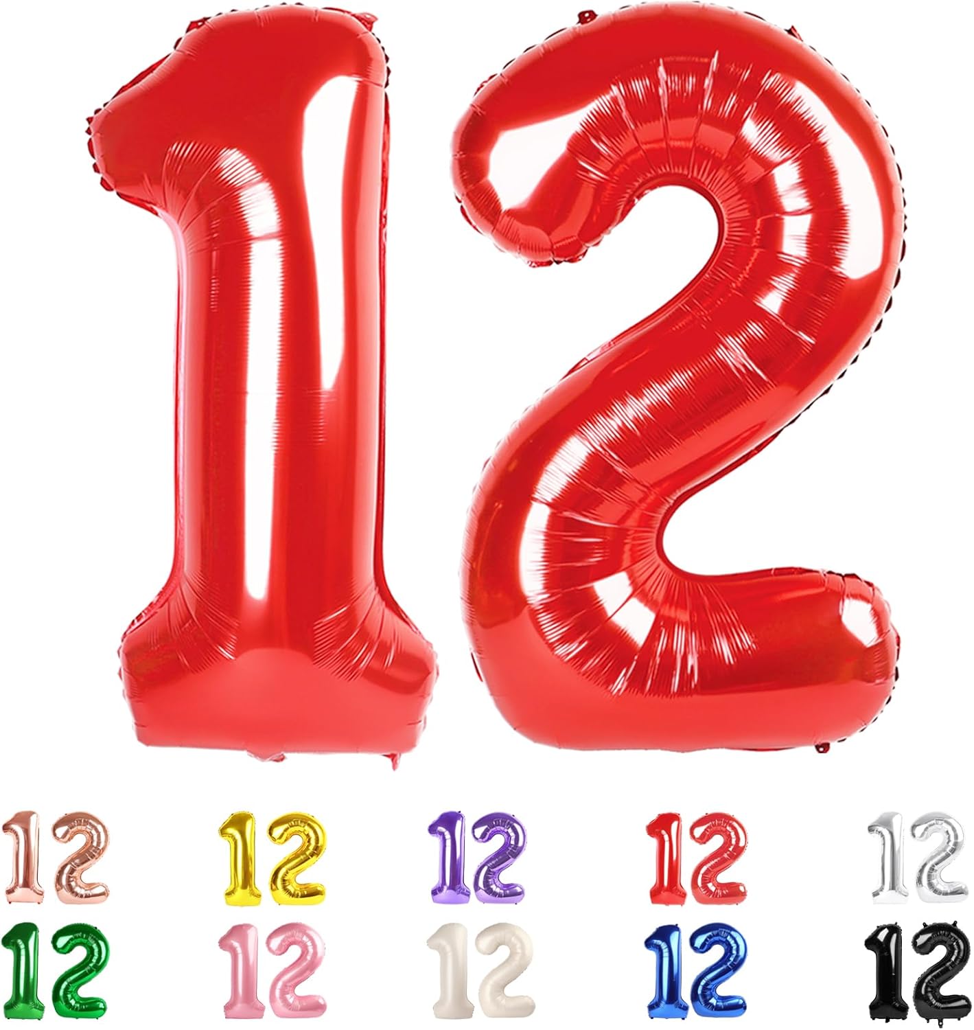 12 Balloon Number, Number 21 Balloons, 12th Red Happy Birthday for Girl Boys, 40 In Big Foil Mylar 21st Balloons, Roblox Birthday Decorations 12 Balloon Number, Number 21 Balloons, 12th Red Happy Birthday for Girl Boys, 40 In Big Foil Mylar 21st Balloons, Roblox Birthday Decorations
