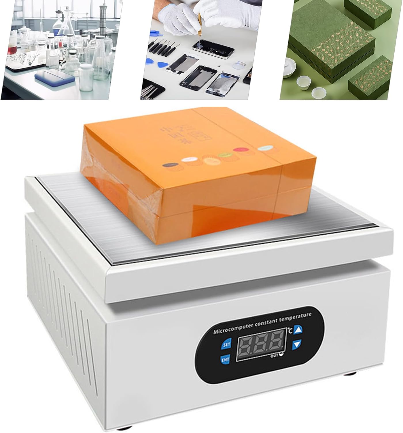 500W Soldering Hot Plate Station 110V, Electric Preheat Rework Plate with Digital Display, 6X6in Lab Hot Plate for BGA Rework PCB Preheater, Precision Temperature Control 32-752℉ (500W)