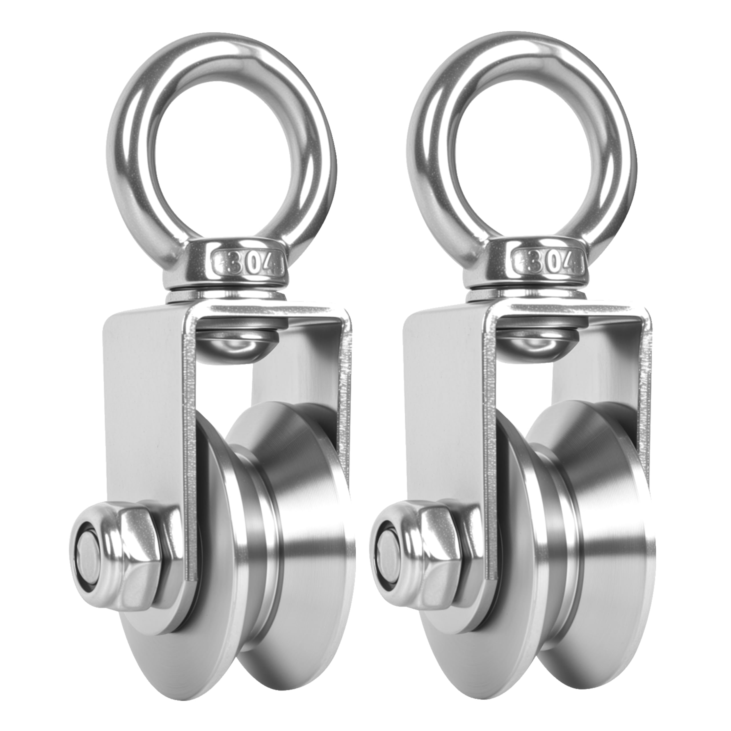 2 Pack 30mm U Groove Cable Pulley Wheel,304 Stainless Steel Swivel Pulley — Amazon image 20