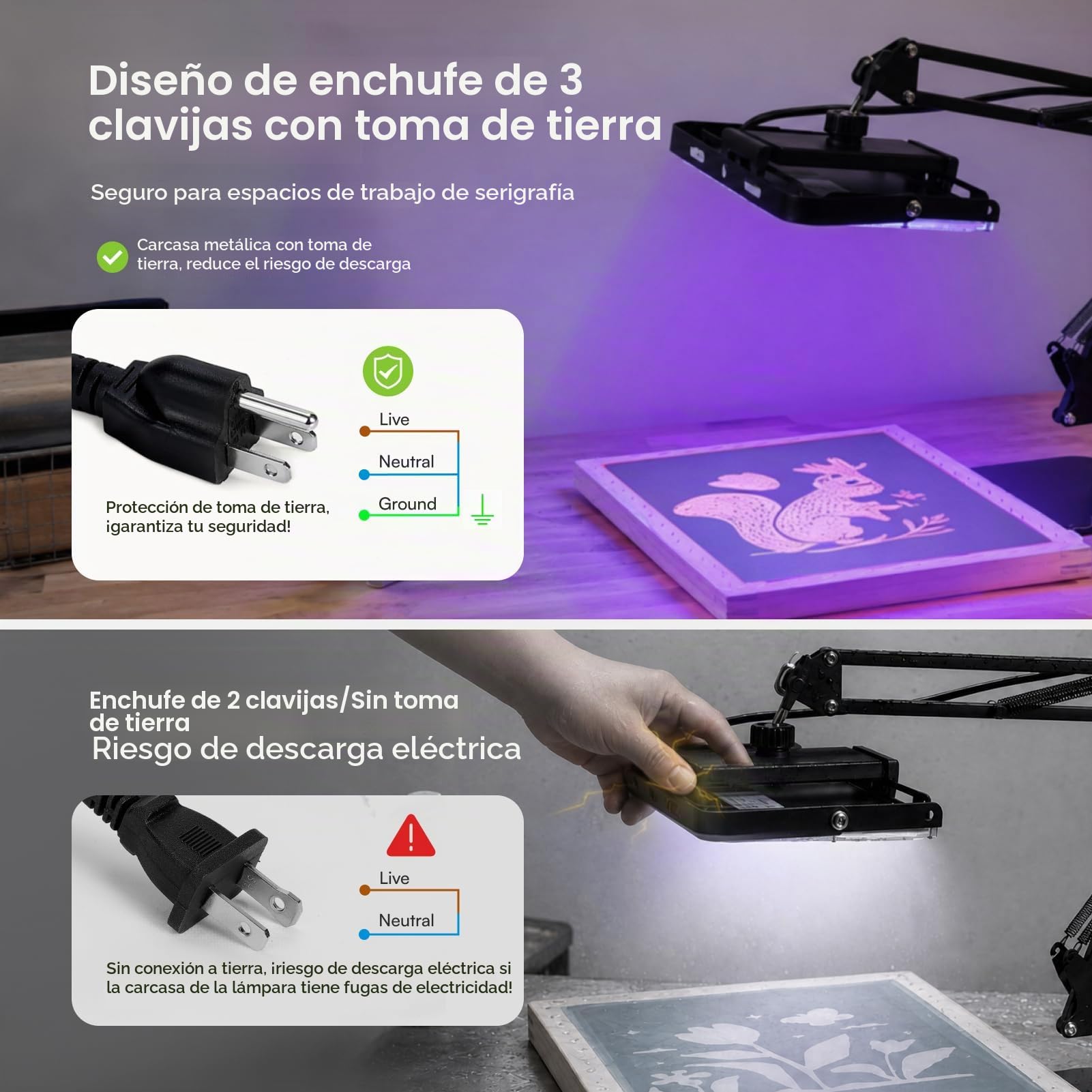 Caydo - Unidad de exposición LED de 50 W para serigrafía, luz UV con soporte retráctil y ajustable para serigrafía y cianottipos