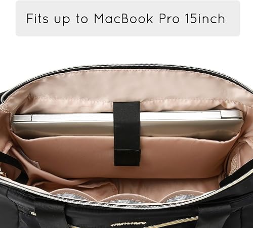 Miniatura 4 de mommore - Pañalera con bolsa especial para bomba de extracción de leche materna y con funda para computadora portátil de 15 pulgadas, compatible con