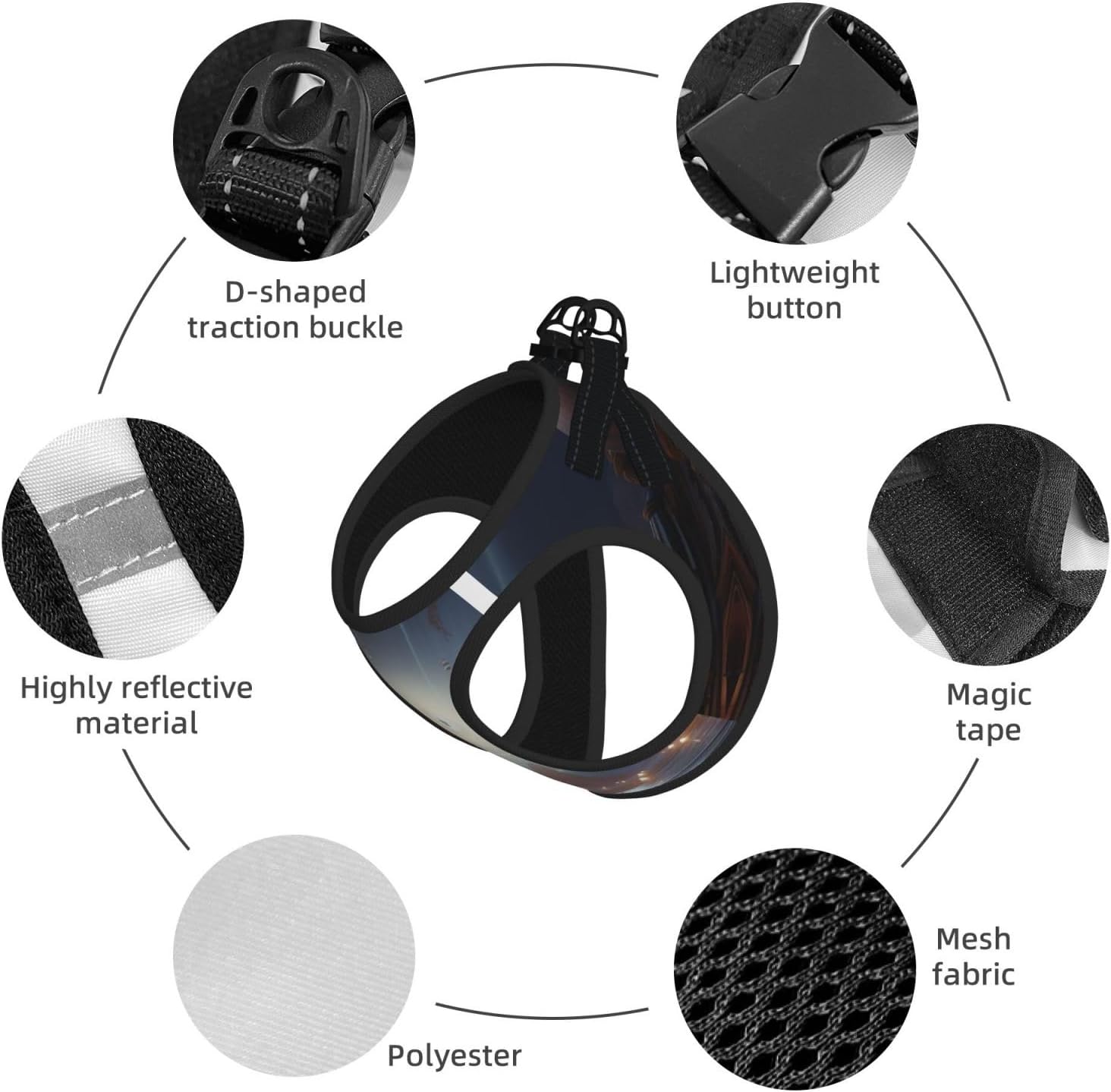 Eternal Ball Pet Vest Small Size Dog Harness and Leash Set, Reflective & Breathable for Puppy Training with Accessories Large