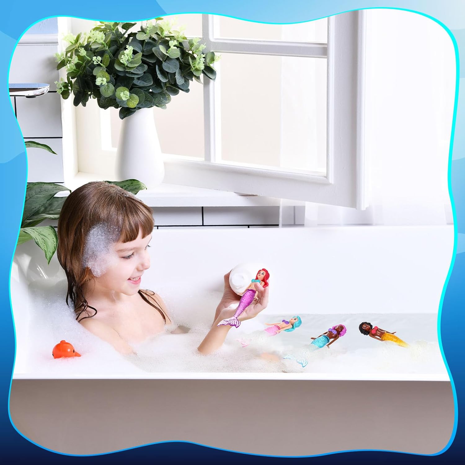 Civaner 4 Pieces Mermaid Dive Bath Toys Colorful Mermaid Pool Swimming Pool Games for Boys Girls Teens Adults(Novel Style)