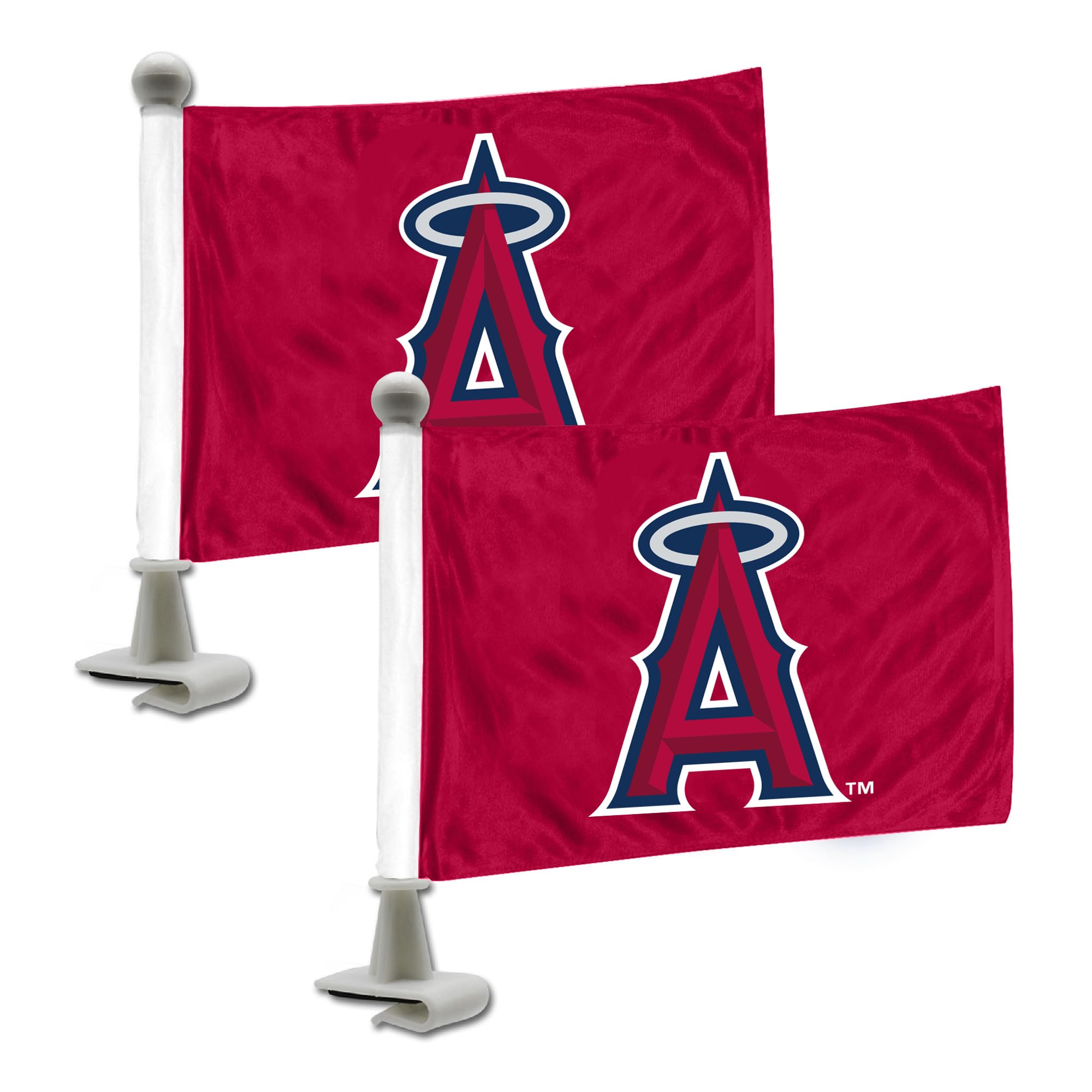 FANMATS 61838 Los Angeles Angels Ambassador Car Flags - 2 Pack Mini Auto Flags, 4in X 6in, Perfect for Hood or Trunk