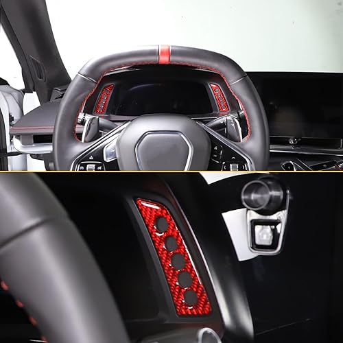 Miniatura 7 de CHEAYAR Adhesivo de fibra de carbono para tablero de instrumentos compatible con Chevrolet Corvette C8 Stingray 2020-2023, adhesivo para panel de