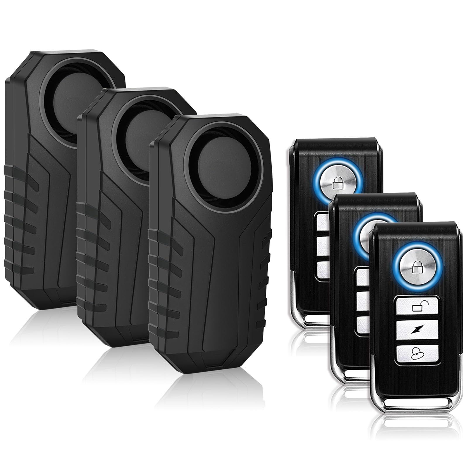 Bicycle Alarm System Anti Theft,USUPERINK Bike Alarms for Ebikes,113dB Bike Alarm,IP65 Waterproof,7 Levels of Sensitivity Adjustment,Suitable for Bicycles,Motorcycles,Electric Scooters,Ebike,3PK