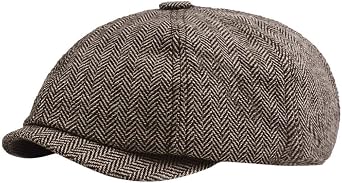 قبعة مسطحة من جلد الغزال الناعم Newsboy Hat Cabbie Hat Button قابل للتعديل غطاء Newsboy للرجال قبعات القيادة كاب مسطح