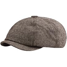 YOLAI Fashion MenS Classic Newsboy Gatsby Hat Blend Wool Vintage Flat Ivy Cabbie Cap Vintage Winter Flat Cap