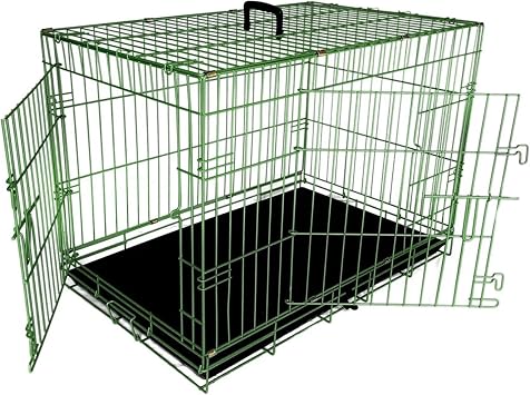 Dig Defence Pet Crate, 37x23x25 inches Heavy Duty Wire Dog Crate with Dual Door Access, Secure Locking System - Spacious Dog Training Crate - Durable Metal Kennel for Home or Travel 20lbs
