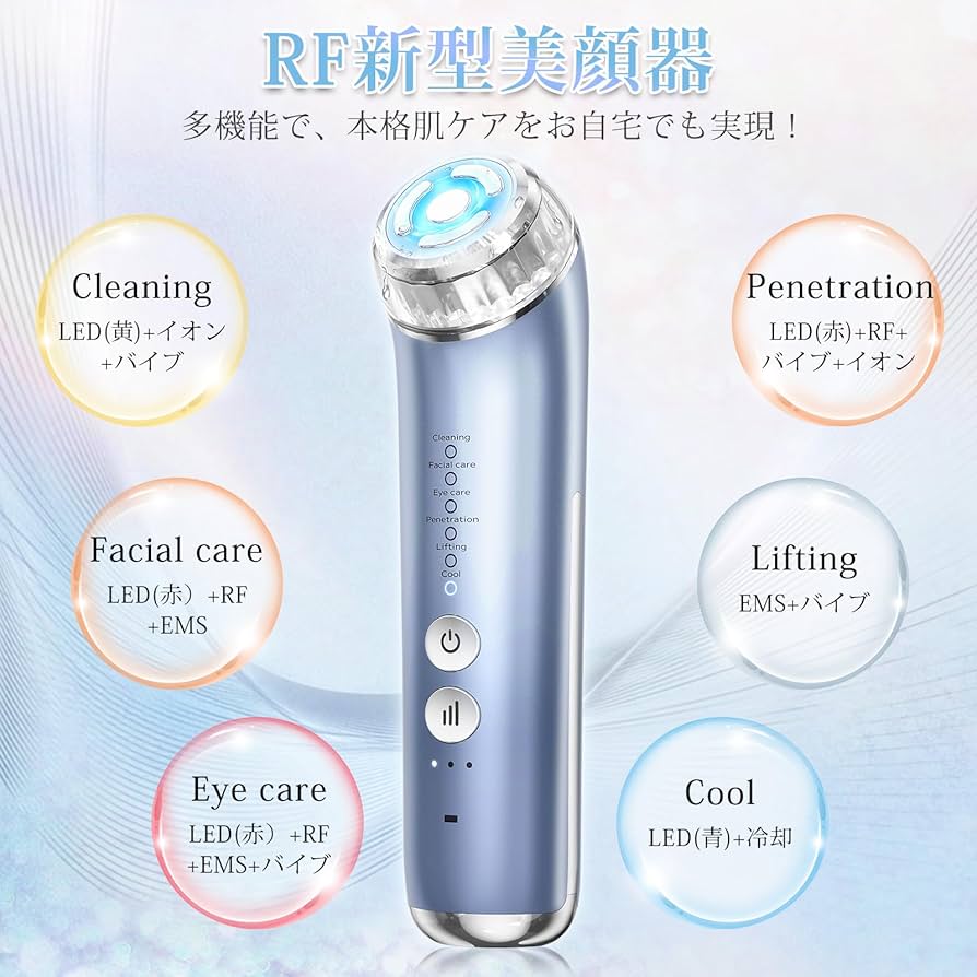 美顔器 美容器 自宅用美顔器 RF イオン導入 EMS 微電流 自宅エステ Amazon.co.jp: Necool 美顔器 美容器 自宅用美顔器 RF美顔器