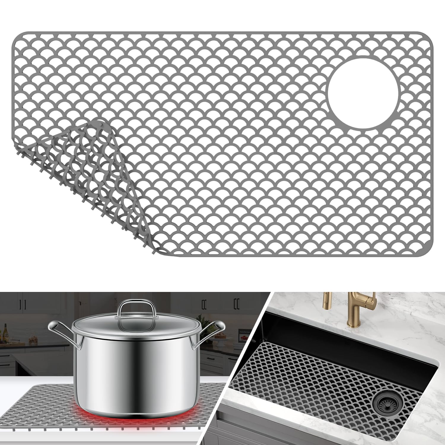 Alfombrillas de fregadero de cocina de 72 x 38cm para proteger tu encimera y vajilla diaria