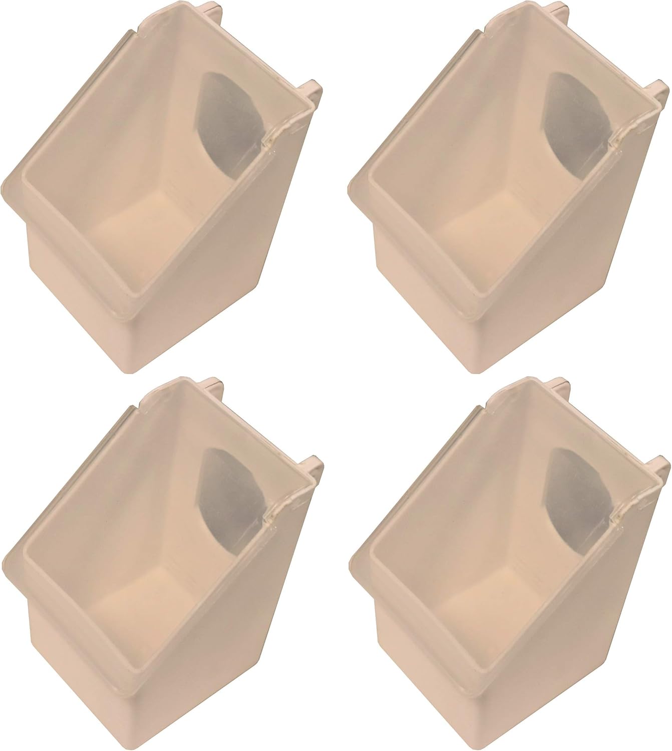 4 Pack of 1 Hole Plastic Quail Pigeon Dove Bird Outside of CAGE Mount FEEDERS