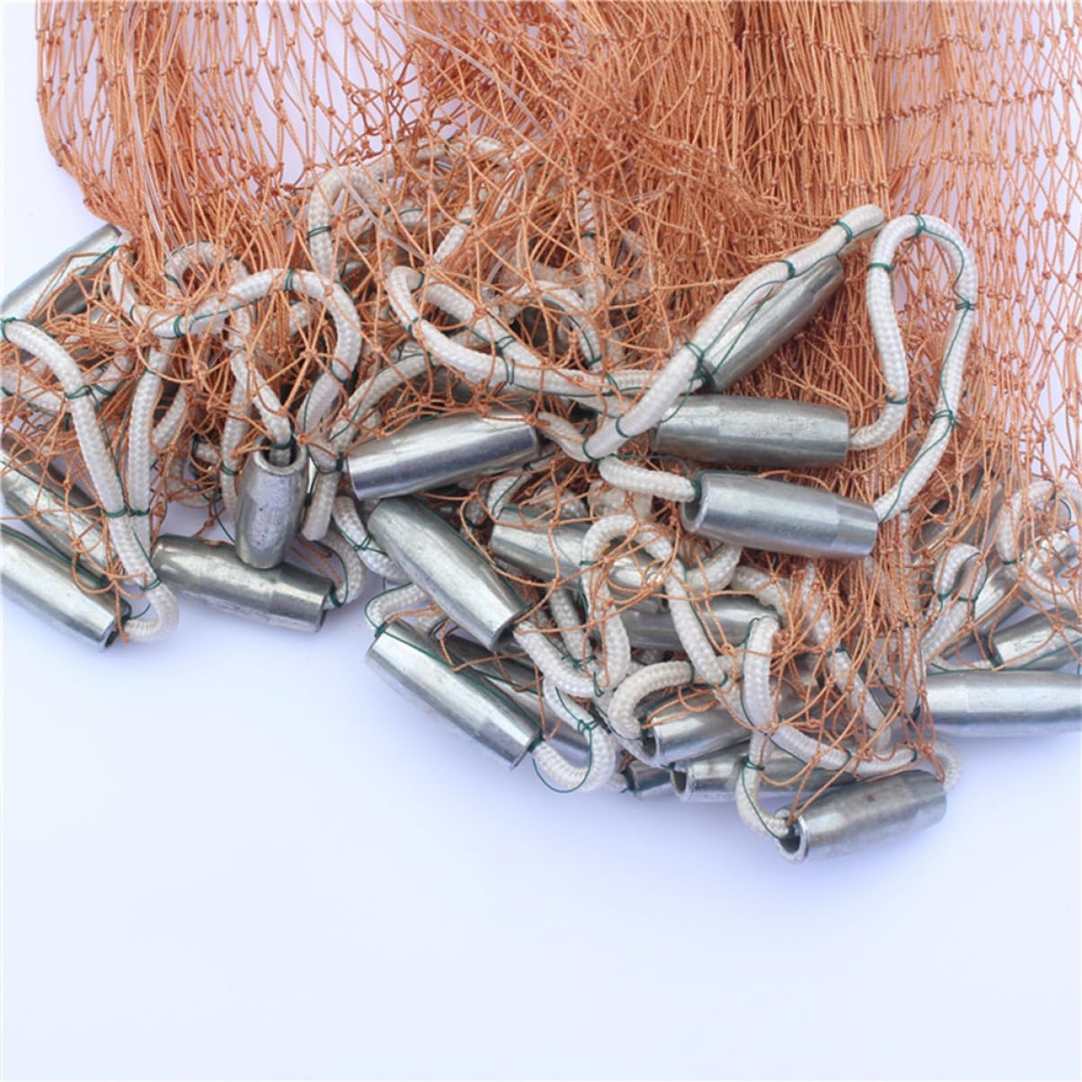 Abaodam Retino Porta Pesci Pieghevole in Nylon Marrone Maglia ad Alta Precisione, Facile da Usare per Pesca in Acqua Dolce e Salata, Trappola per Gamberetti e Aragoste