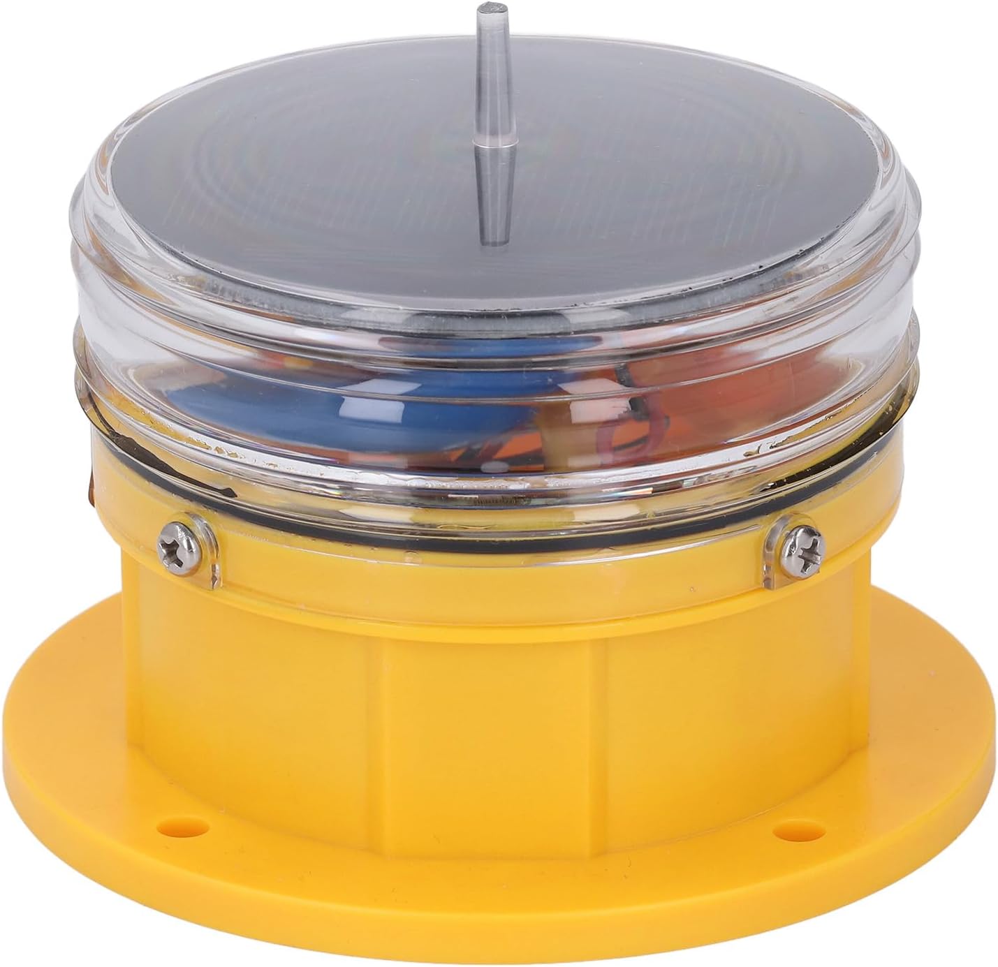 Focket Solar Dock Warning Light, 360 Degree LED Beacon Light with 2.5nm Visible Distance for Maritime Waterway Lake Aquaculture Area Building Bridge Iron Tower Chimney Airport Runway