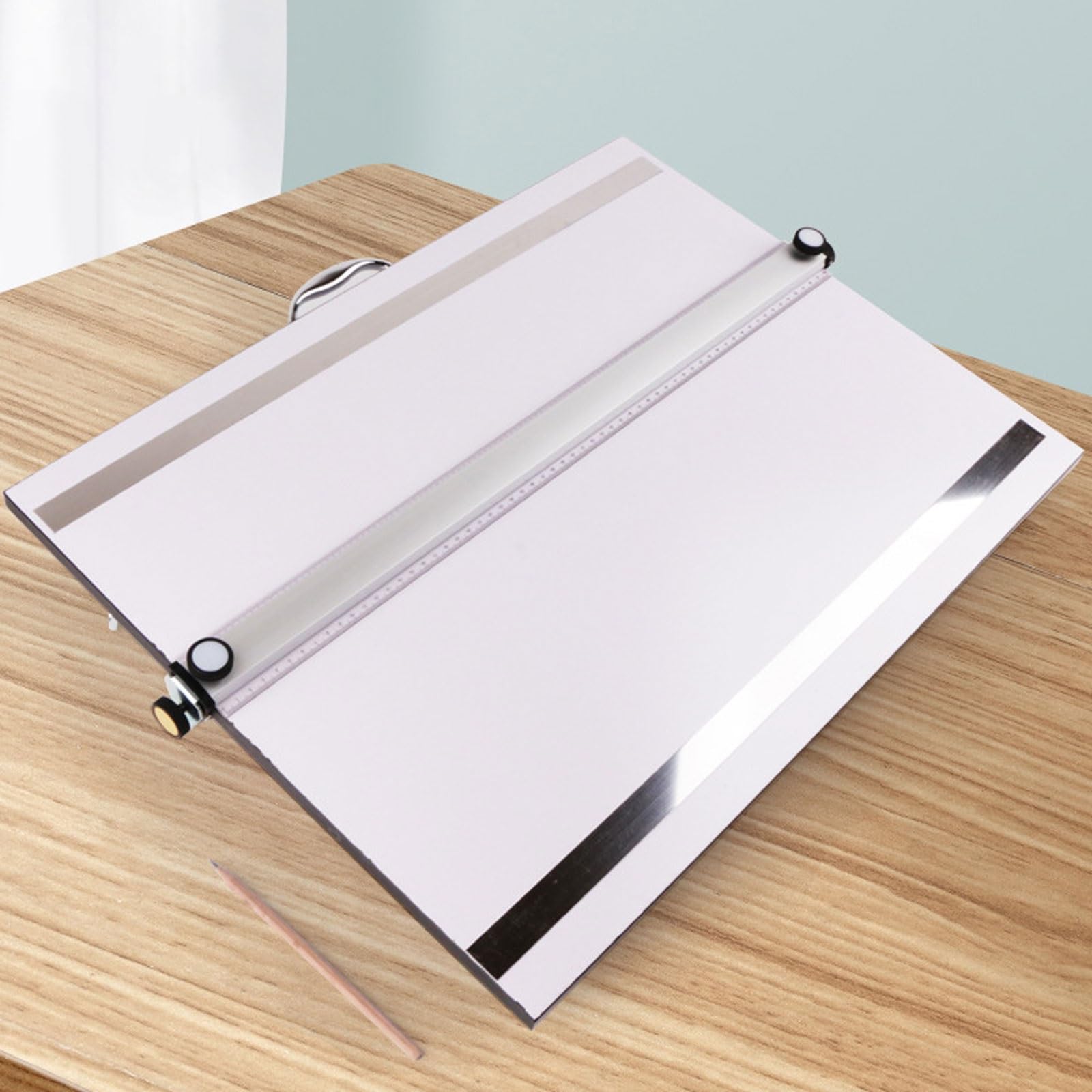 Tablero de dibujo ajustable de 60 x 45 cm con tira de tarjeta magnética y regla para artistas y diseñadores, ángulo de inclinación de 30° para dibujar y pintar