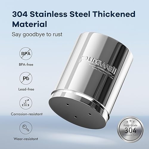 Miniatura 6 de Purewell Sistema de filtro de agua alimentado por gravedad de 0.08 oz con 3 filtros, sistema de encimera de acero inoxidable de ultrafiltración de 3