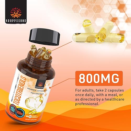 Miniatura 6 de Tocotrienoles 800mg Suplemento  Rico en Vitamina E Tocotrienoles  Producción de energía cardiovascular, antioxidante, celular - 120 cápsulas líquidas