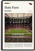 (Wrapped Canvas 11"x17") StateFarm Stadium Canvas Print – Arizona Home Field Wall Art for Cardinals Fans, Sports poster for Game Room or Man Cave Decor