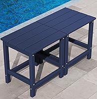 Vista 12 de KINGYES Juego de 2 mesas auxiliares para exteriores, mesa auxiliar Adirondack de doble capa, Aruba