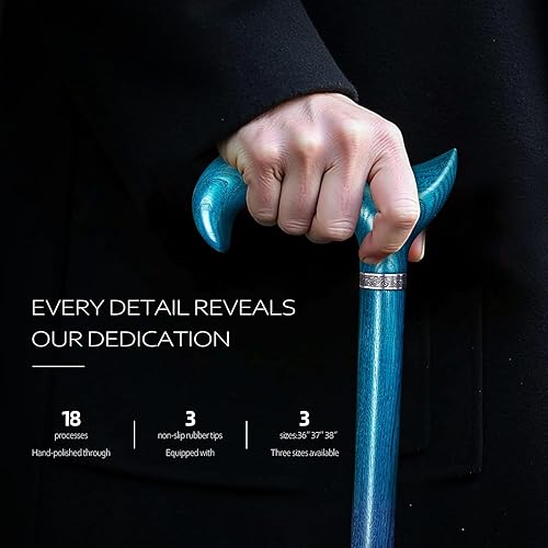 Miniatura 4 de Bastón para caminar, disponible en varias pulgadas, soporte de bastón de madera de hasta 500 libras, adecuado para bastón de madera elegante para