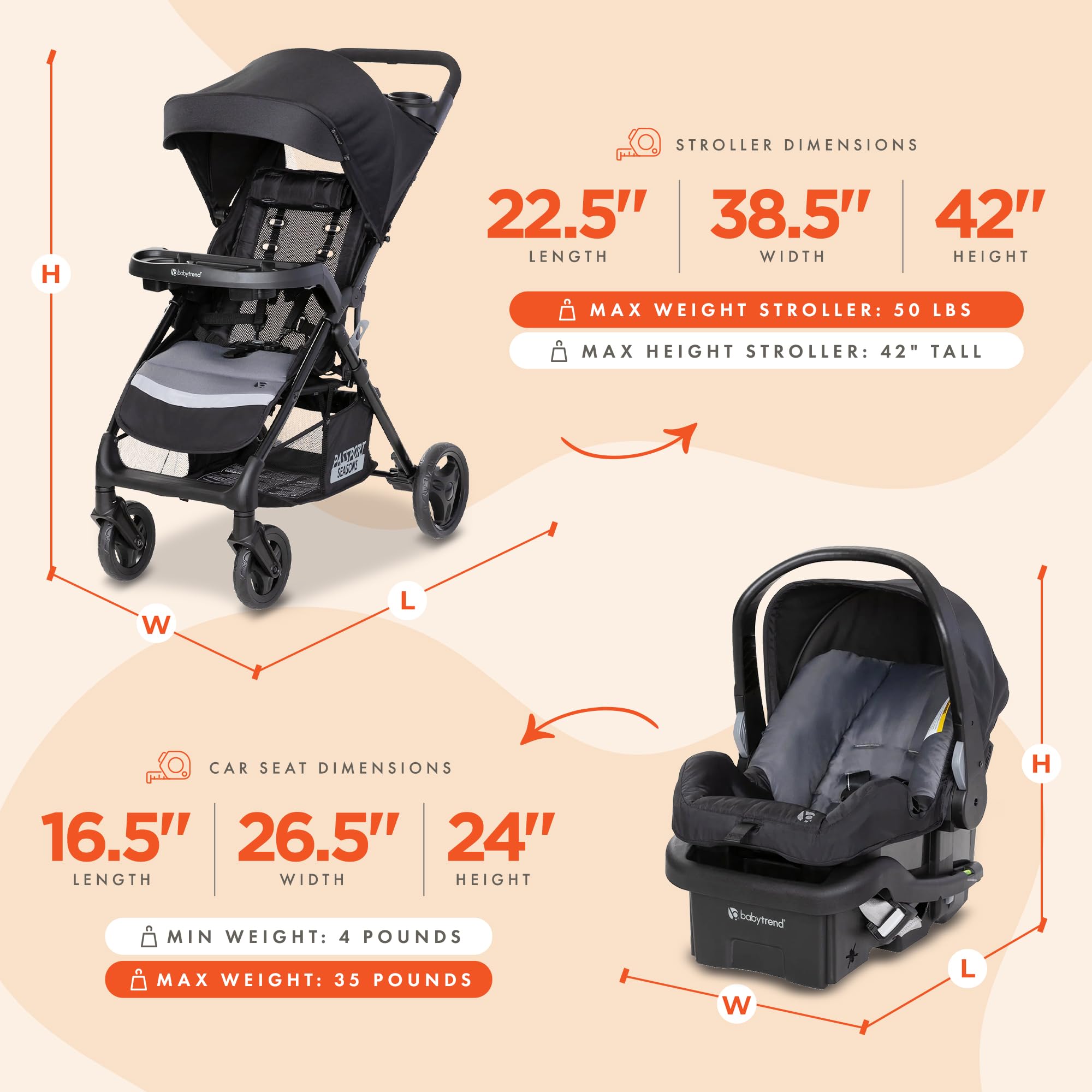 Baby Trend Passport Seasons Travel System With Ez Lift Infant