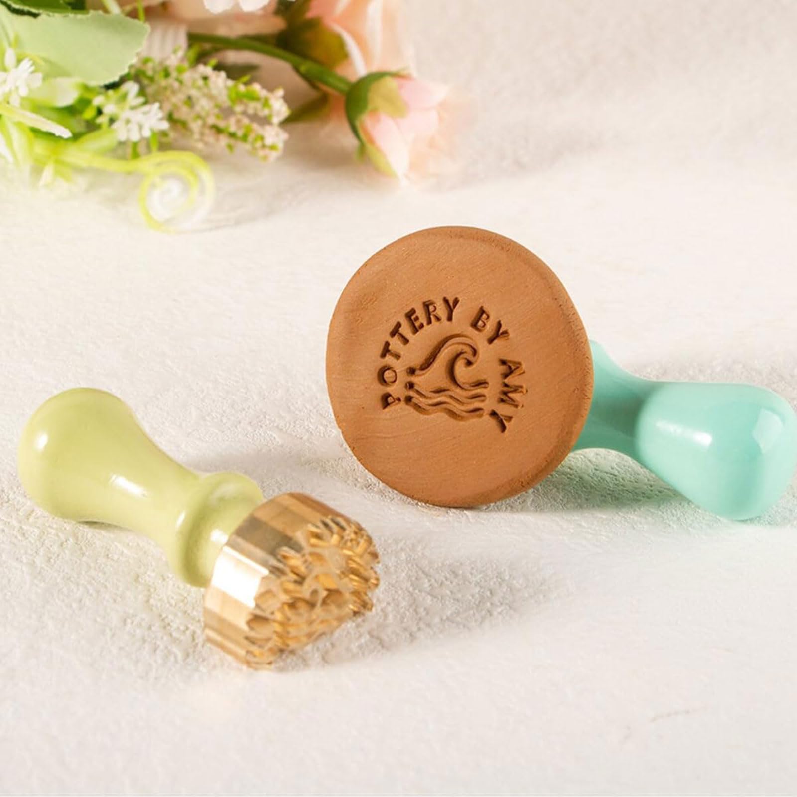 3 pezzi set timbri in argilla personalizzati timbri per ceramica stampi in ottone strumenti per ceramica timbri in ottone timbri in ceramica personalizzati regali per vasaio Kit timbro fai da te