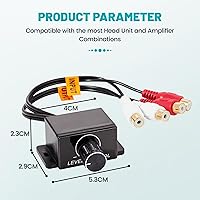 Vista 3 de NuIth Amplificador universal para automóvil, controlador de nivel RCA, perilla de control de graves de audio para automóvil, cable de control