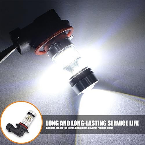 Miniatura 5 de Jawmoy 2 bombillas LED antiniebla 90059006 para automóvil, extremadamente brillantes, 1000 lúmenes, 6500 K, accesorios de repuesto para automóvil,