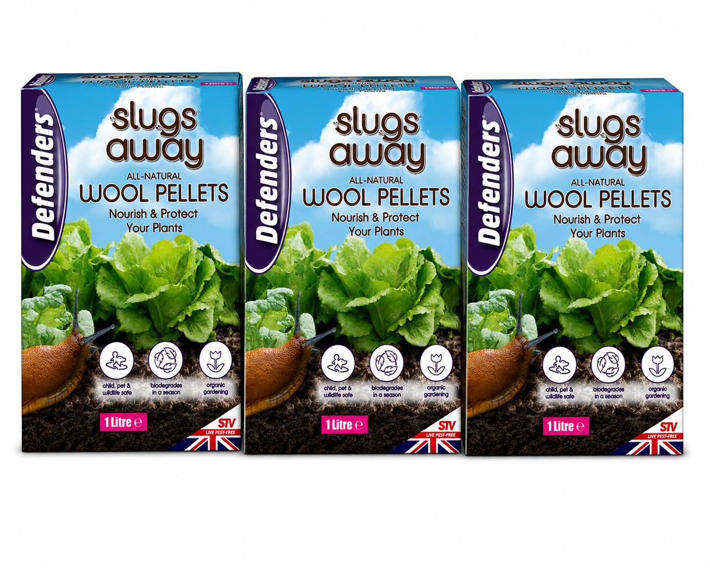 Slug & Snail Wool Pellets 1L Pack of 3 | Natural Barrier Plant Protection | Organic Gardening Slug Repellent | Pet & Wildlife Safe