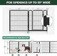 Vista 19 de FXW Puerta para perros extra ancha diseñada para uso en interiores, ancho ajustable de hasta 165 pulgadas de ancho