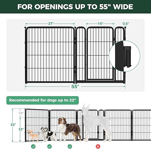 Miniatura 19 de FXW Puerta para perros extra ancha diseñada para uso en interiores, ancho ajustable de hasta 165 pulgadas de ancho (40 pulgadas de alto, 6 paneles