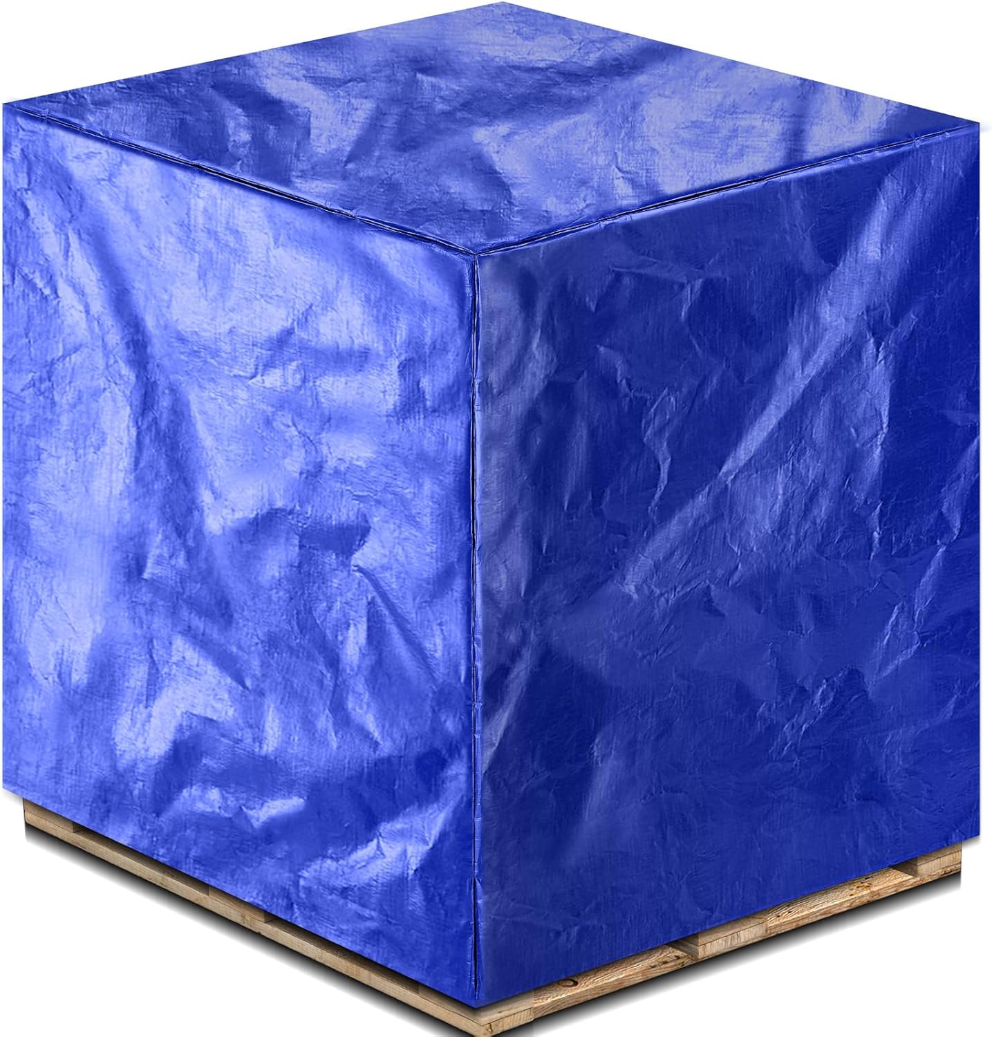 1 Pcs Blue 48″ x 60″ x 48″ Heavy Duty Pallet Covers Outdoor PE Waterproof Pallet Cover Silver Tarp Waterproof for Construction Outdoor Storage