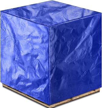 1 Pcs Blue 48" x 60" x 48" Heavy Duty Pallet Covers Outdoor PE Waterproof Pallet Cover Silver Tarp Waterproof for Construction Outdoor Storage