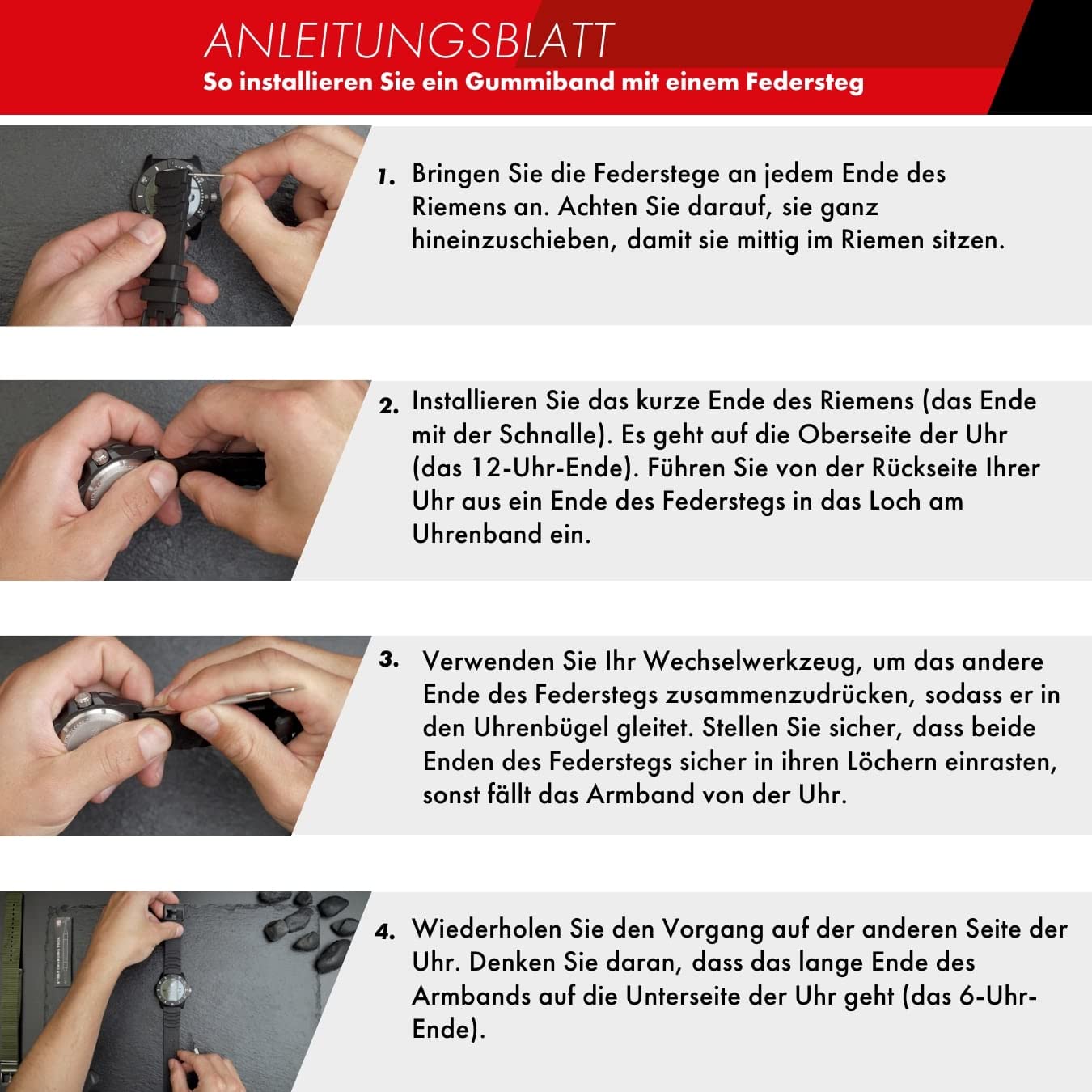 Luminox Uhrenarmband FPX.3000.21H.2.K - 21mm Schwarzes Ersatzarmband aus Gummi mit Edelstahl Dornschließe für 3000 3001