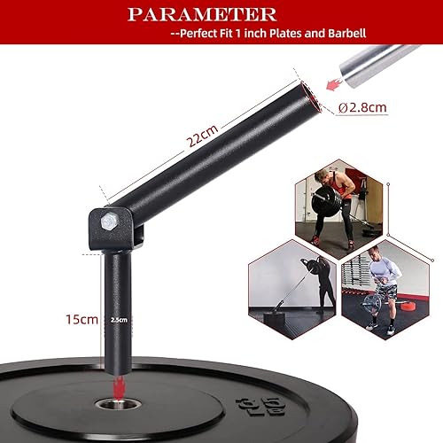 Miniatura 2 de SYL Fitness Accesorio de poste de plataforma en fila en T - Mango de fila de minas terrestres para barra de pesas - Equipo de entrenamiento de