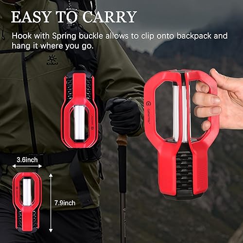 Miniatura 3 de Linterna LED recargable para campamento, diseño de agarre libre, 4 modos, impermeable IP65, brillo cálido de 3000 K, luz ligera y portátil para