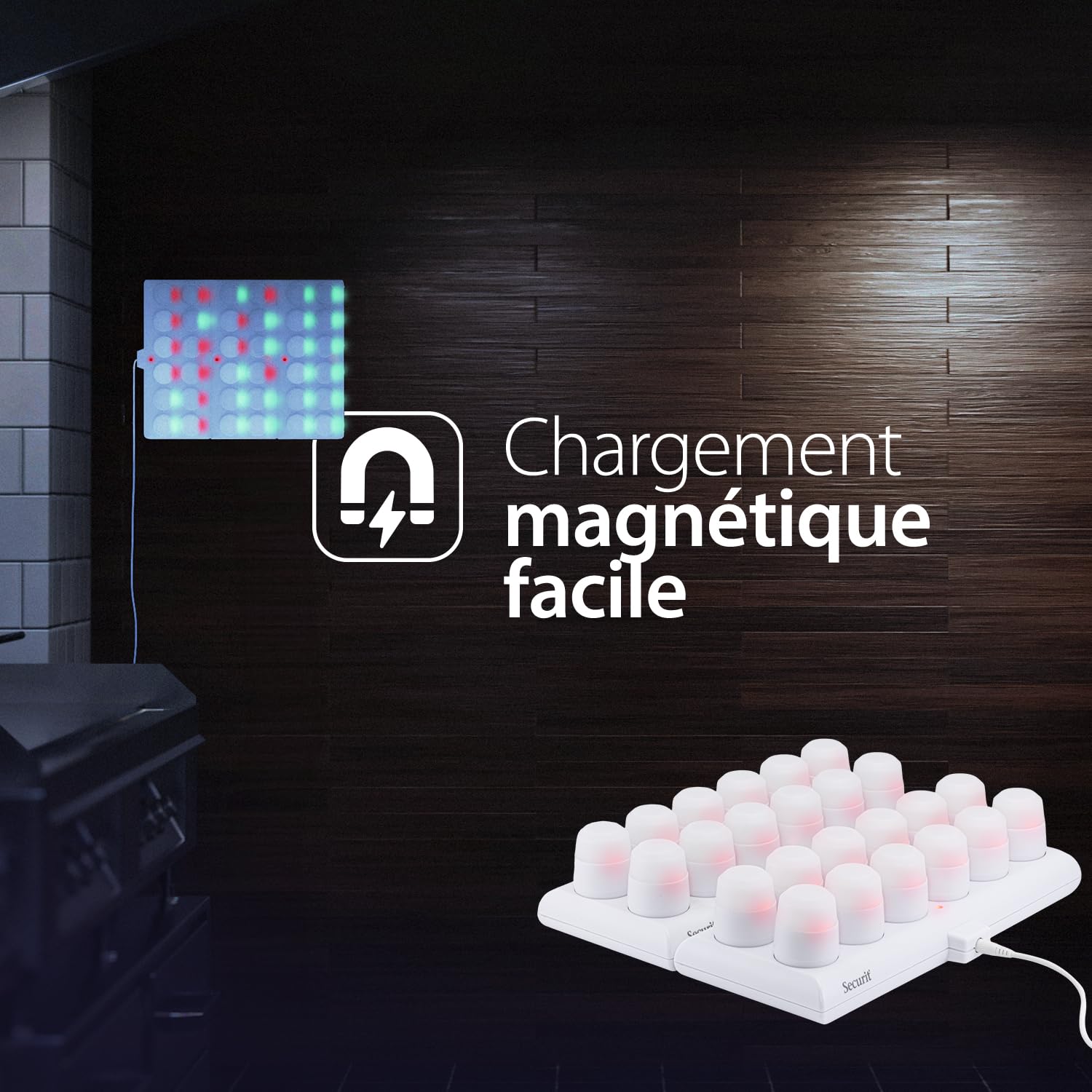 SECURIT - Ensemble de Bougies LED Rechargeables Amsterdam - Sans Fil