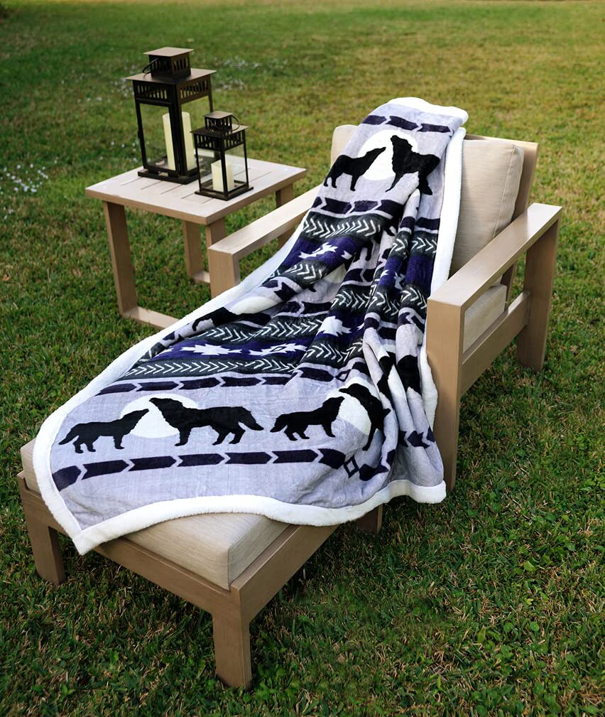 Cabin FeverWolf Spirit Sherpa Blanket Collection by Ramatex International