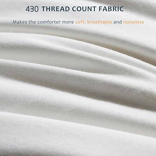 Miniatura 6 de HYVIF Edredón de plumón de ganso blanco húngaro, tamaño individual, relleno de 750 para todas las estaciones, ligero y esponjoso, calidez media,