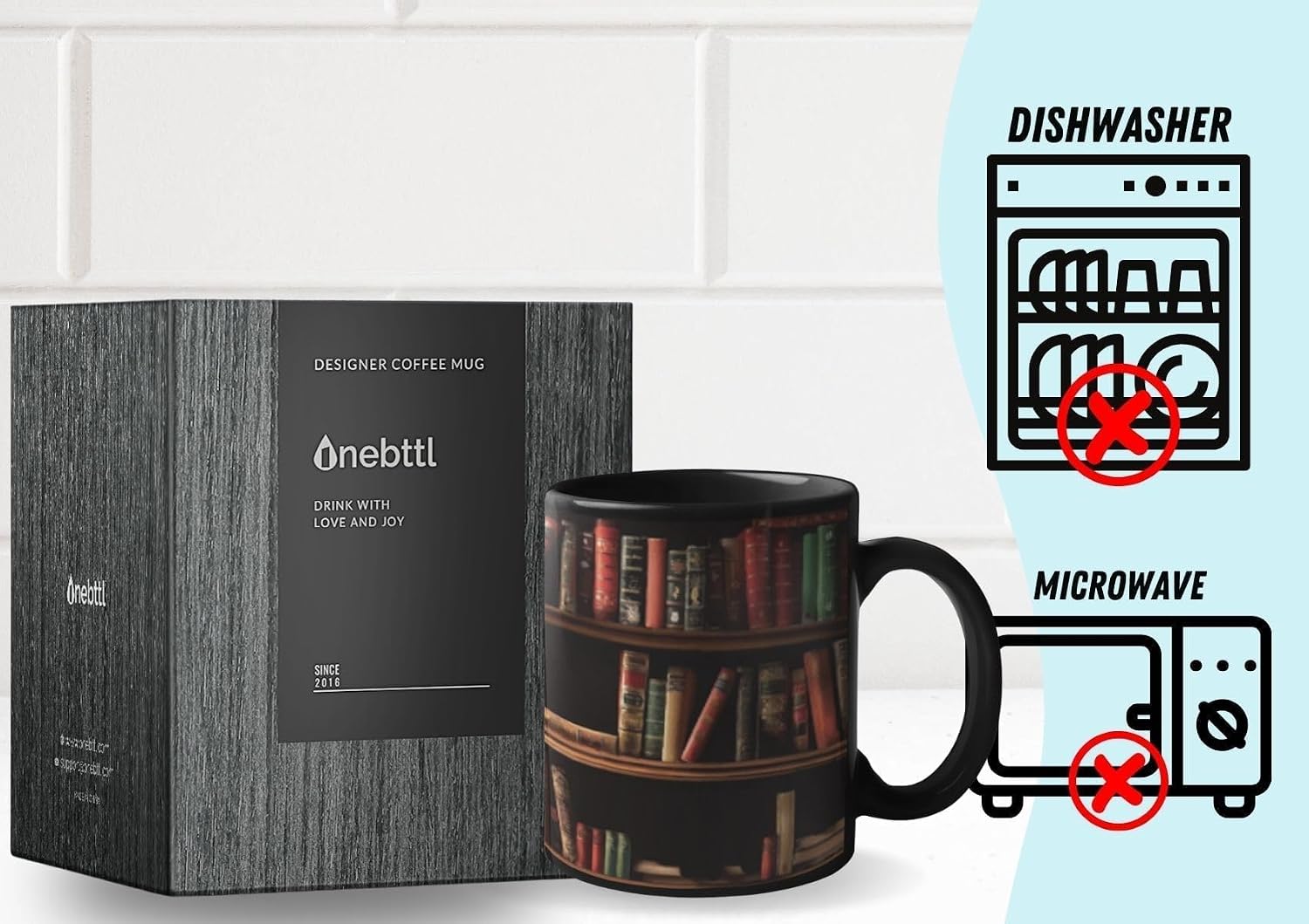 Onebttl Cat Gifts Coffee Mug, Heat Sensitive Magic Mug for Book Lovers, Friends on Birthday, Christmas, Funny Bookish gifts, 12oz