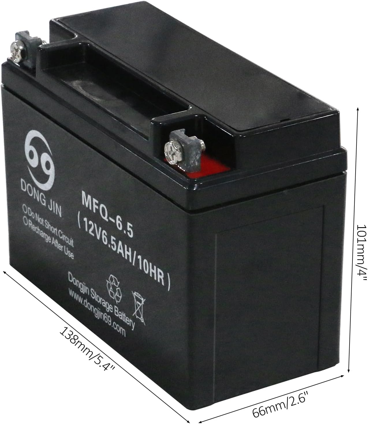 MFQ 12V 6.5AH AGM Sealed Lead Acid Battery - Maintenance-Free Replacement for Moped, Mini Bike, Quad Buggy, ATV, Motorcycle, Generator & Outdoor Power Equipment