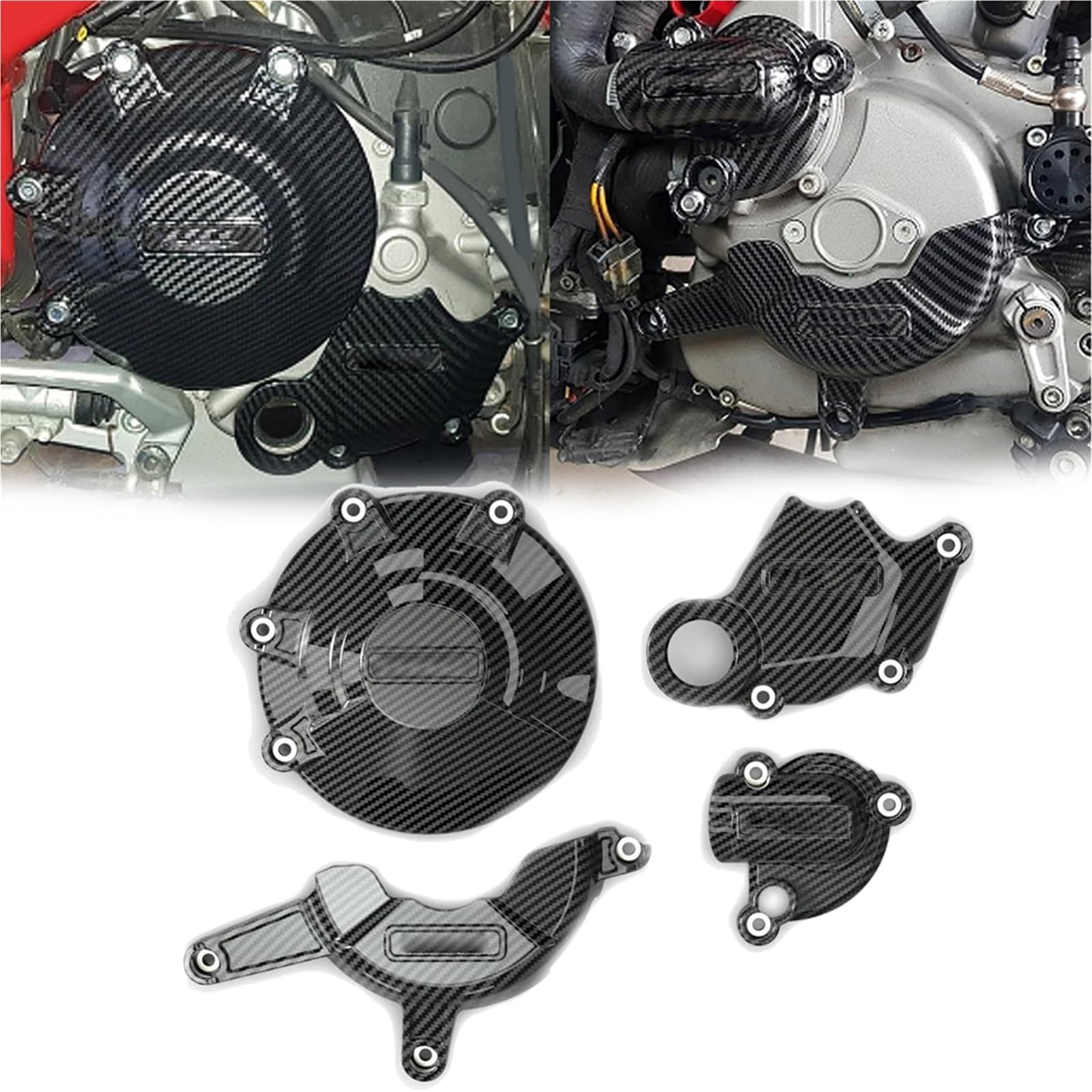 Protection de capot moteur Ducati 848 look carbone pour un style racing et une finition premium