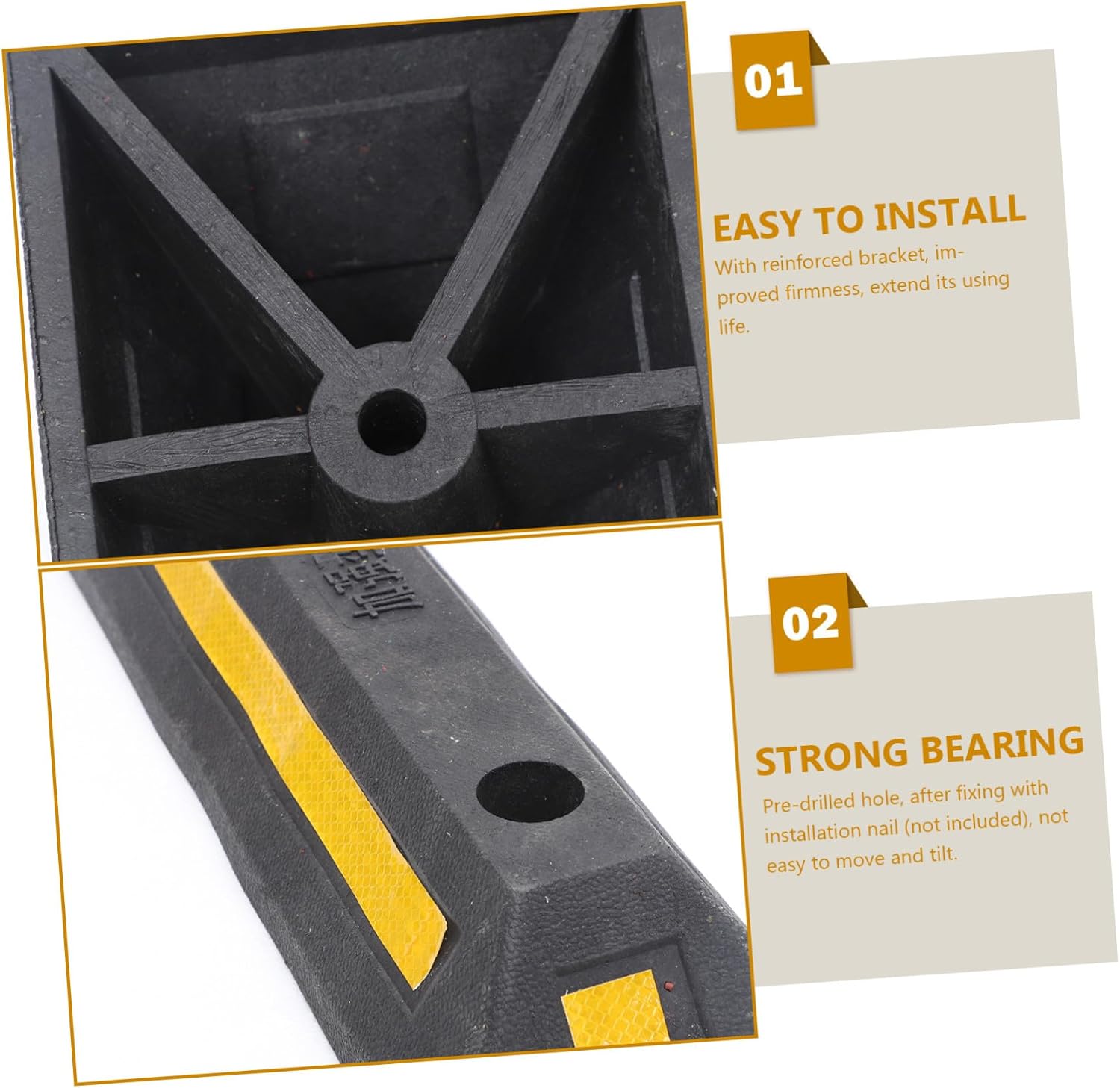 Rubber Parking Stopper with Pre Drilled Hole for Plaza Lots