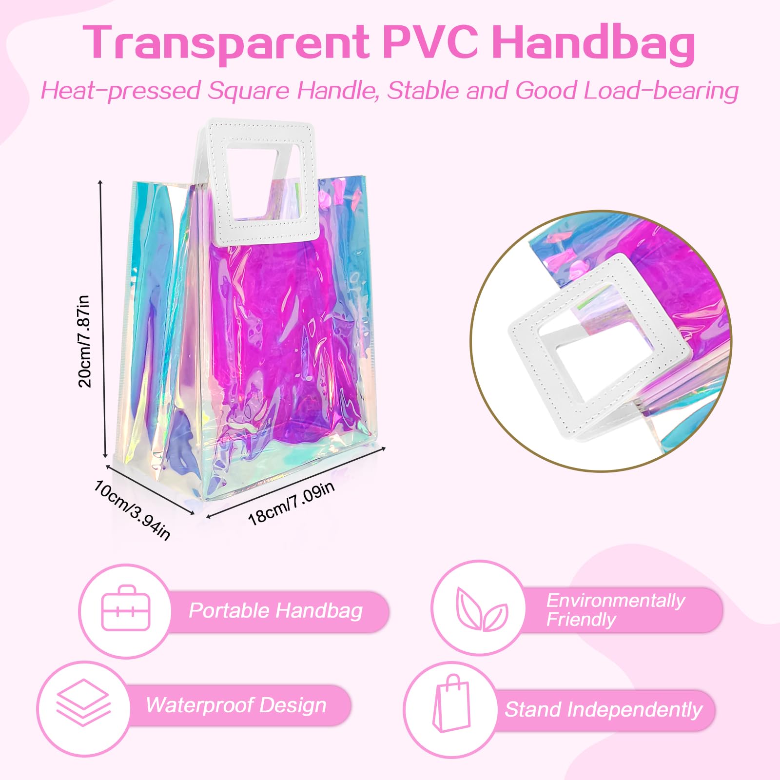 9 Holografische Geschenktüten Mittel – Wiederverwendbar, Schillernd, Mit Griffen, Für Party & Geburtstage